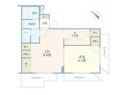 光建ヴォルフスガルテン護国寺(1LDK/4階)の間取り写真