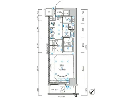 RELUXIA北赤羽(1K/4階)の間取り写真