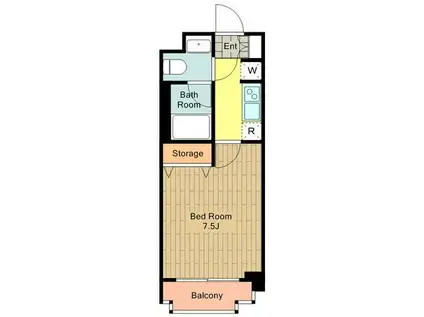ベルファース立川(1K/8階)の間取り写真