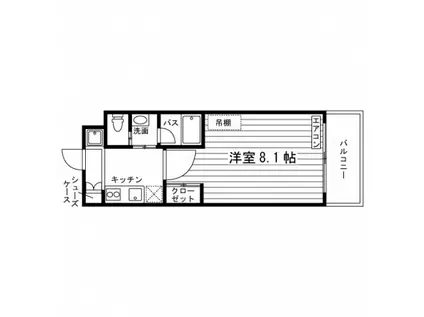 グレース1(ワンルーム/1階)の間取り写真
