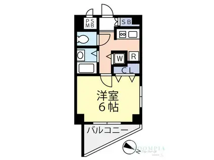 グランヴァン学芸大学(1K/5階)の間取り写真