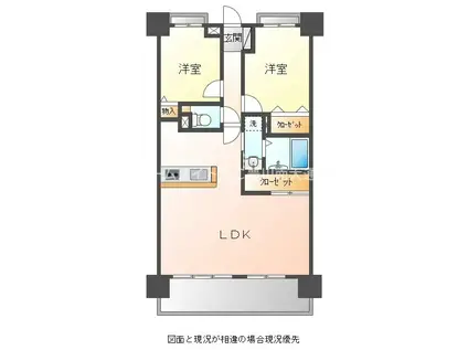 ライオンズマンション豊川西豊町(2LDK/2階)の間取り写真