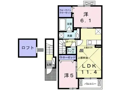 いちごはうす(2LDK/2階)の間取り写真