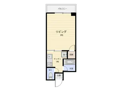 リバーウォーク草牟田(1K/5階)の間取り写真