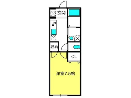 AMBITION大和田I(1K/1階)の間取り写真