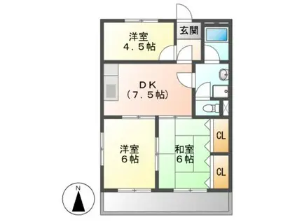 安藤ハイツ(3DK/2階)の間取り写真