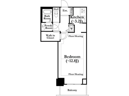 河田町ガーデン(1K/5階)の間取り写真