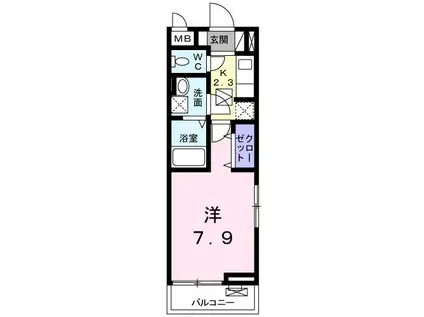 カレント ハウス 21(1K/1階)の間取り写真