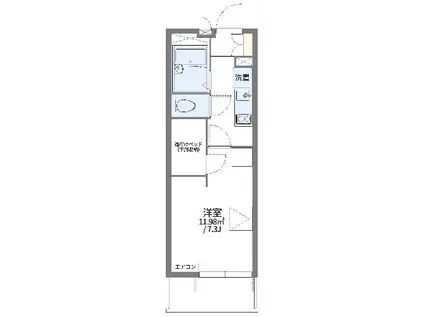 レオパレス田戸(1K/1階)の間取り写真