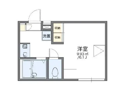 レオパレスF(1K/1階)の間取り写真