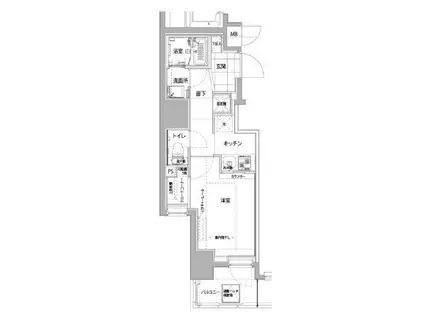 ハーモニーレジデンス横浜大通公園(1K/4階)の間取り写真