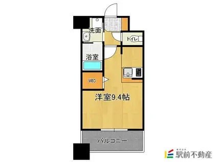 エンクレスト姪浜(ワンルーム/8階)の間取り写真