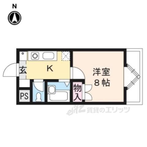 リバーサイド高野(1K/2階)の間取り写真