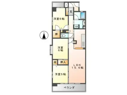 久屋公園アイリス(3LDK/5階)の間取り写真