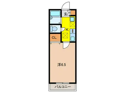 エテュード芦屋川(1K/1階)の間取り写真