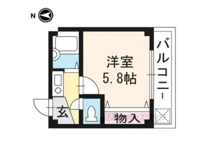 グレース桃園(1K/3階)の間取り写真