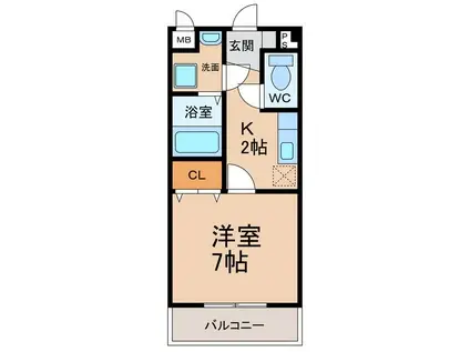 ガルデンヴィラ(1K/1階)の間取り写真
