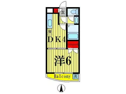 キャッスルマンション(1K/1階)の間取り写真