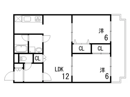 マノワール御影(2LDK/2階)の間取り写真