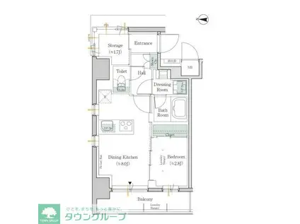 ワンルーフレジデンス錦糸町(1SLDK/5階)の間取り写真