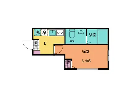 ソラーナ金沢八景(1K/3階)の間取り写真