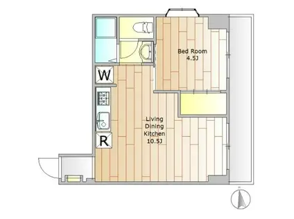 ミキハウス(1LDK/2階)の間取り写真
