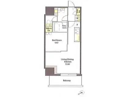 プライムメゾン湯島(1LDK/5階)の間取り写真