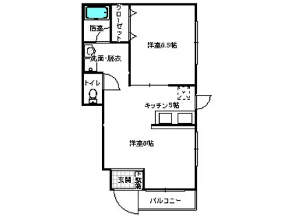 リヴァーサイドラテリエ(1LDK/1階)の間取り写真