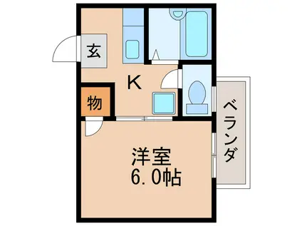ブルーメゾン白壁(1K/2階)の間取り写真