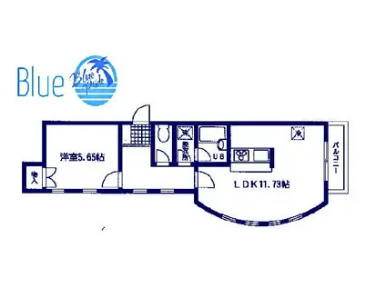 プレシャスフラット(1LDK/2階)の間取り写真