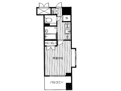 メインステージ麻布十番II(1K/8階)の間取り写真