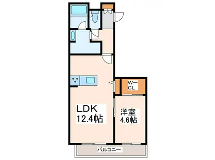 シャーメゾン 上水前寺(1LDK/2階)の間取り写真