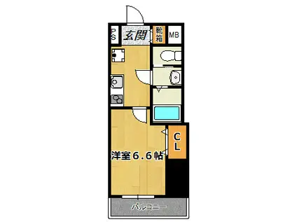 サムティ大阪CITY ウエスト(1K/8階)の間取り写真