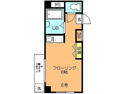 エスポア(ワンルーム/4階)の間取り写真