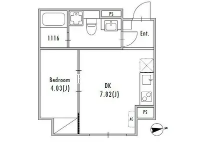 GRAN PASEO大森III(1DK/3階)の間取り写真