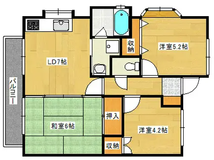 コンチェルトNOBORI(3DK/1階)の間取り写真