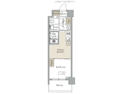 グランカーサ四谷(1DK/3階)の間取り写真