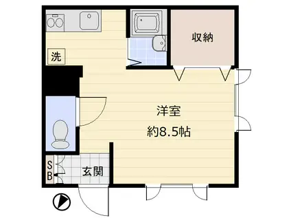 レインボウ代々木上原(ワンルーム/1階)の間取り写真