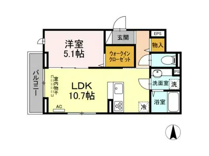 GERMER元住吉(1LDK/2階)の間取り写真