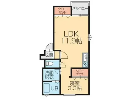 L COLLECTION坂内小路(1LDK/3階)の間取り写真