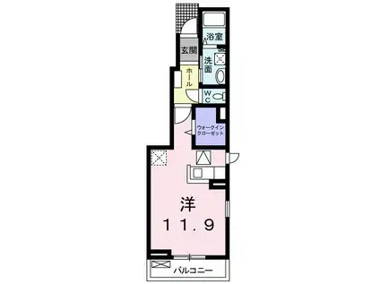 ブリランテ(ワンルーム/1階)の間取り写真