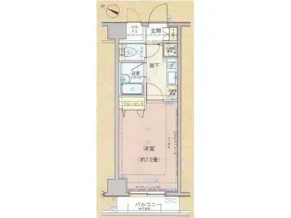 ヴェルト新宿(1K/6階)の間取り写真