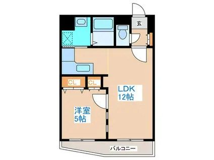 カサール・ガルシア(1LDK/4階)の間取り写真