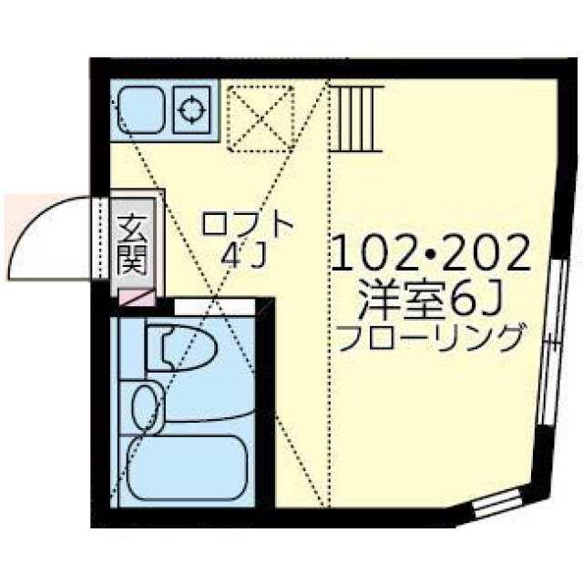 ユナイト上中里キャラガー(ワンルーム/2階)の間取り写真