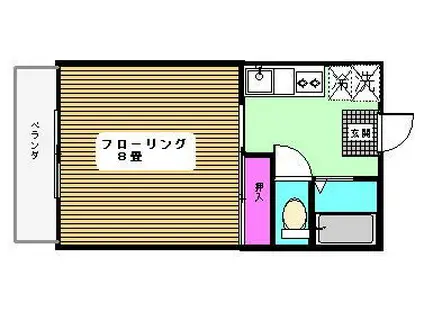 プリエール高田(1K/2階)の間取り写真