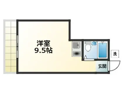 三光ハイツ(ワンルーム/2階)の間取り写真