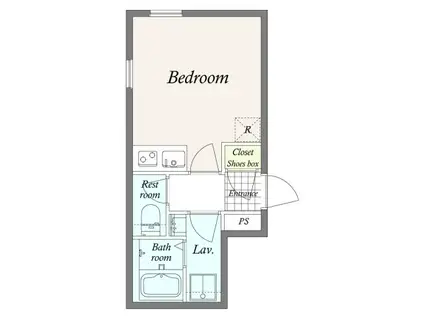 GRAN PASEO島津山イースト(ワンルーム/2階)の間取り写真