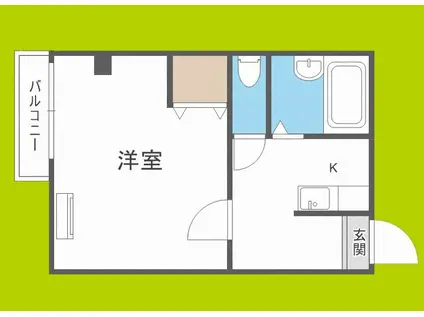 ハイツ加賀屋(1K/1階)の間取り写真