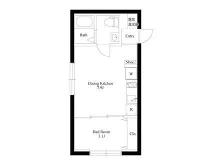 グラウンデュークス西大島(1LDK/3階)の間取り写真