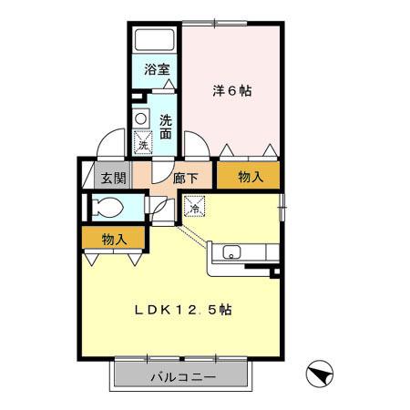 グレイスコートI(1LDK/2階)の間取り写真